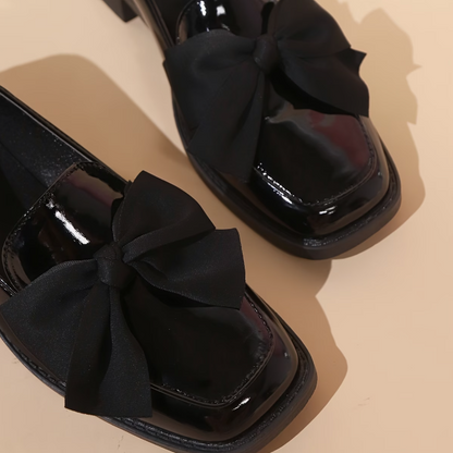 Mirelise | Classic Bow Low Heel Loafers