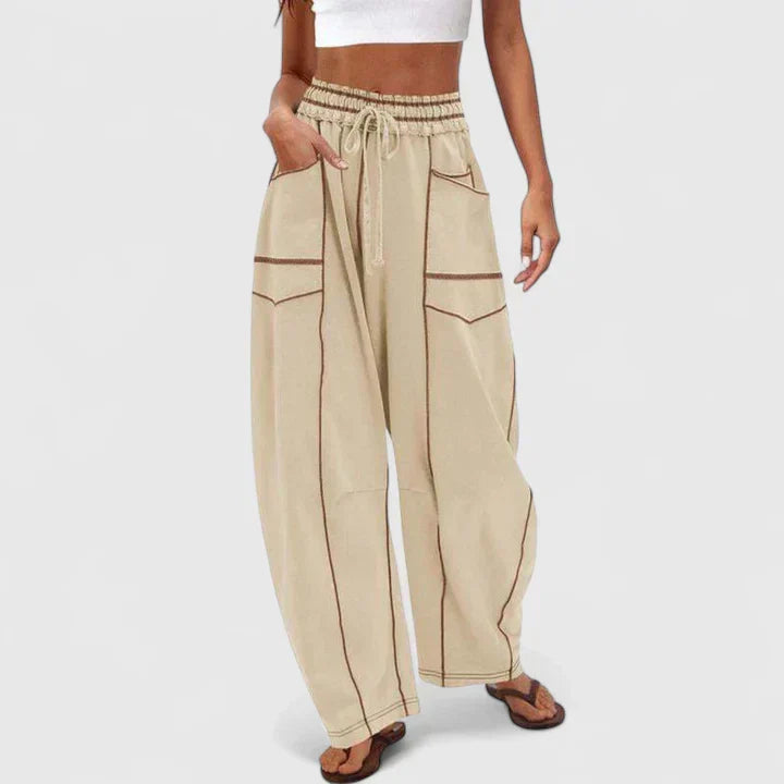 Daciana | Relaxed Drawstring Wide Leg Trousers