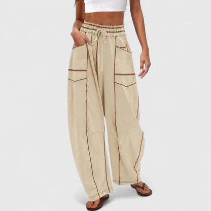 Daciana | Relaxed Drawstring Wide Leg Trousers