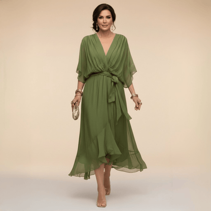 Avielle | Flowing Tie Waist Midi Dress
