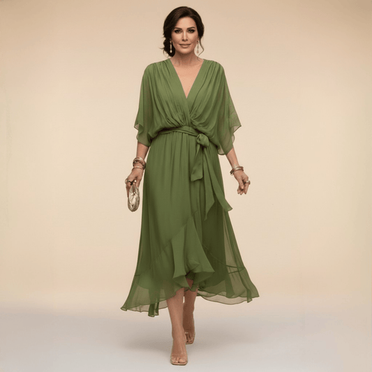 Avielle | Flowing Tie Waist Midi Dress