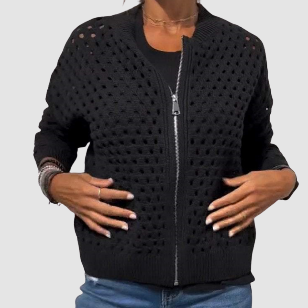 Cordelia | Textured Open Weave Cardigan