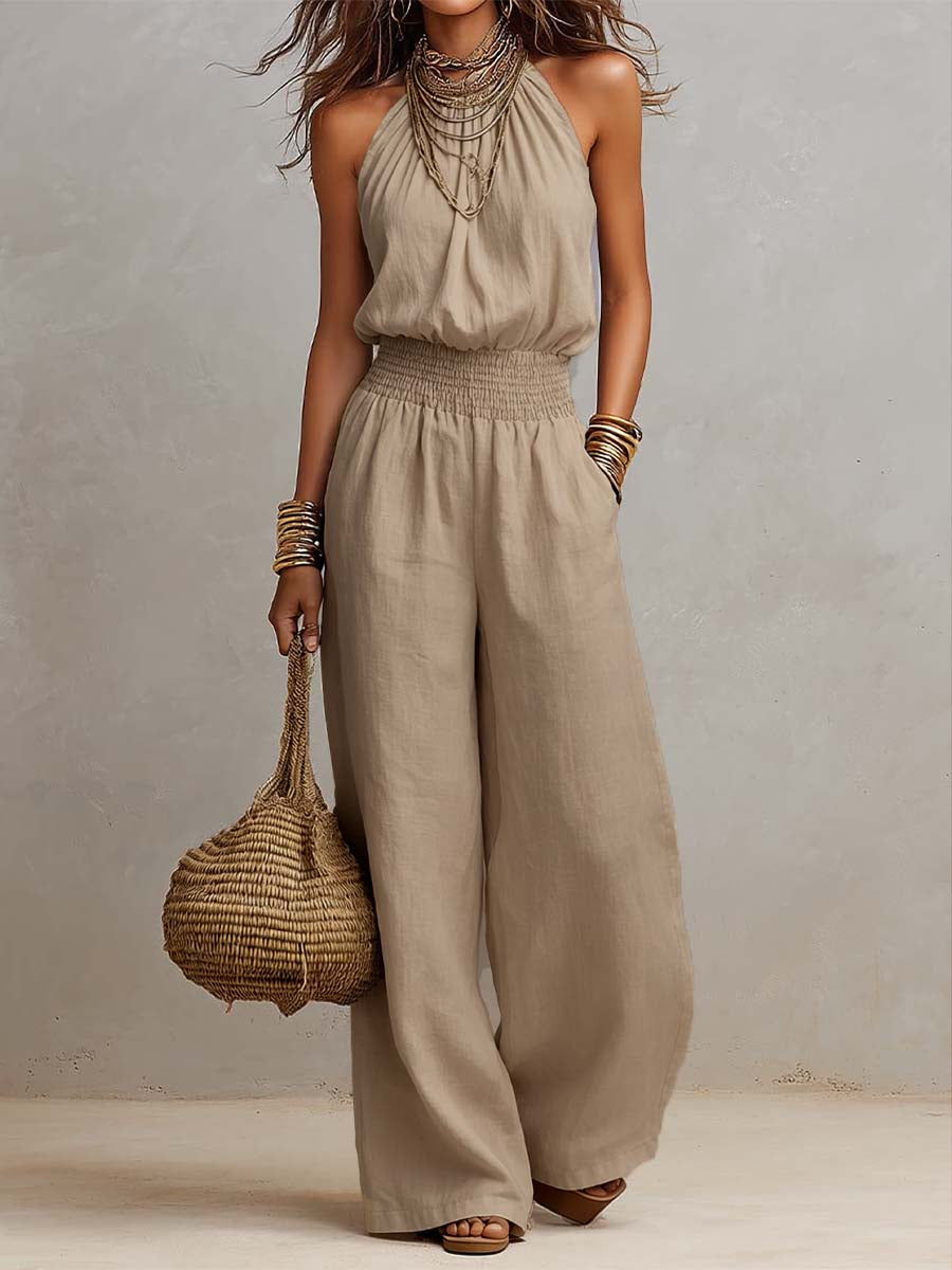 Brisea | Relaxed Linen Blend Jumpsuit