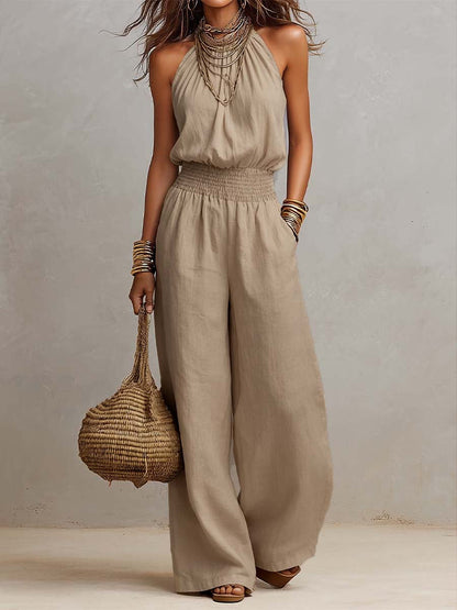 Brisea | Relaxed Linen Blend Jumpsuit