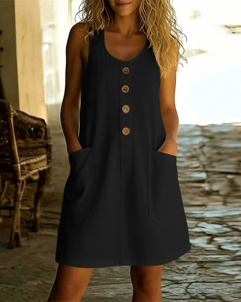 Aurellia | Button Front Pocket Mini Dress