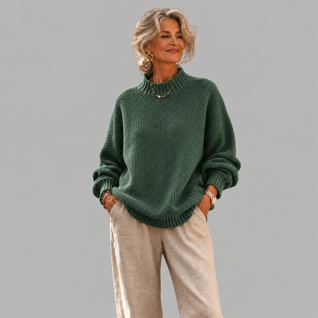 Sereia | Soft Mock Neck Knit Sweater