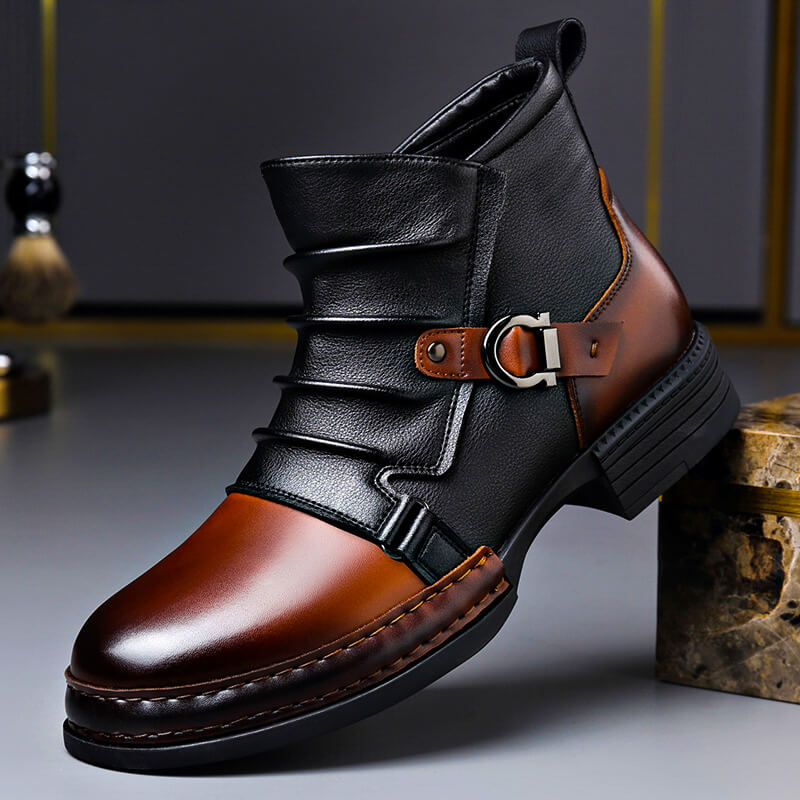 Blaxton | Leather Buckle Ankle Boots