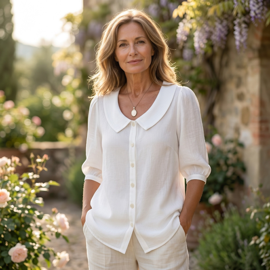 Marivelle | Relaxed Button Front Collar Blouse