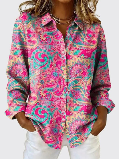Greta | Colourful Paisley Collared Blouse