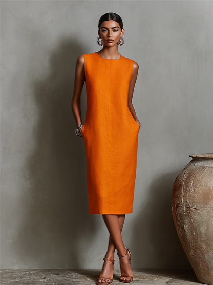 Liorenne | Minimalist Linen Column Dress