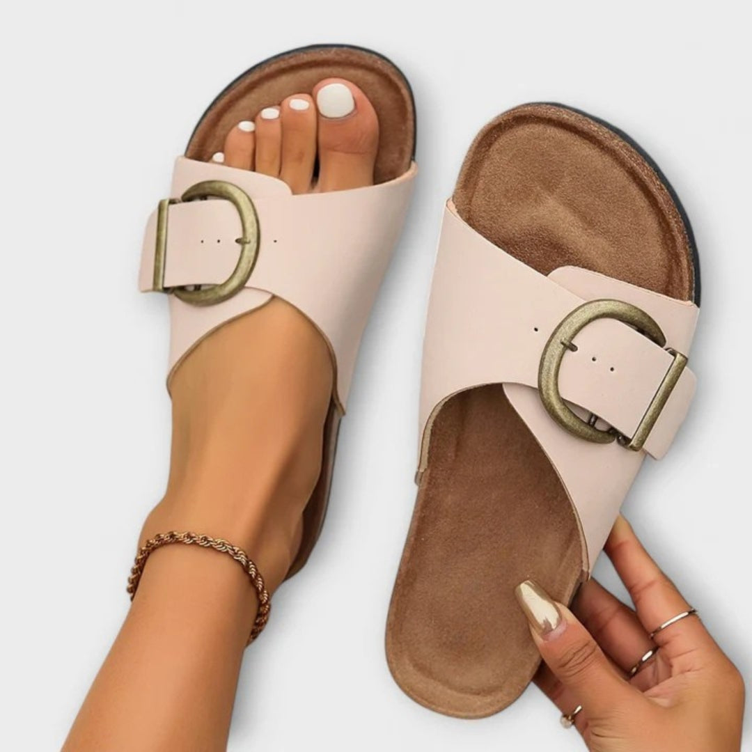 Talia | Buckle Strap Slide Sandals