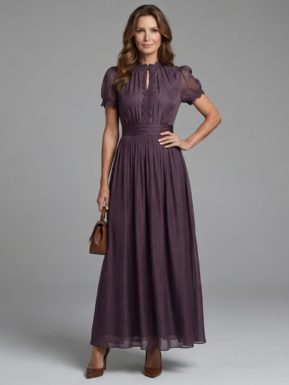 Corvelina | Puff Sleeve Gathered Maxi Dress