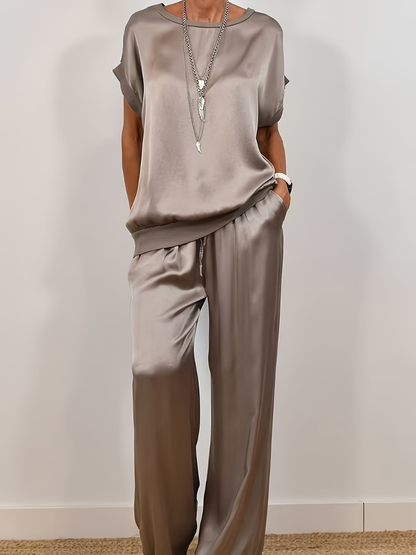 Lysandra | Satin Touch Lounge Two Piece Set