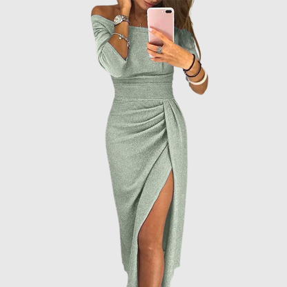 Zarellia | Elegant Side Slit Midi Dress