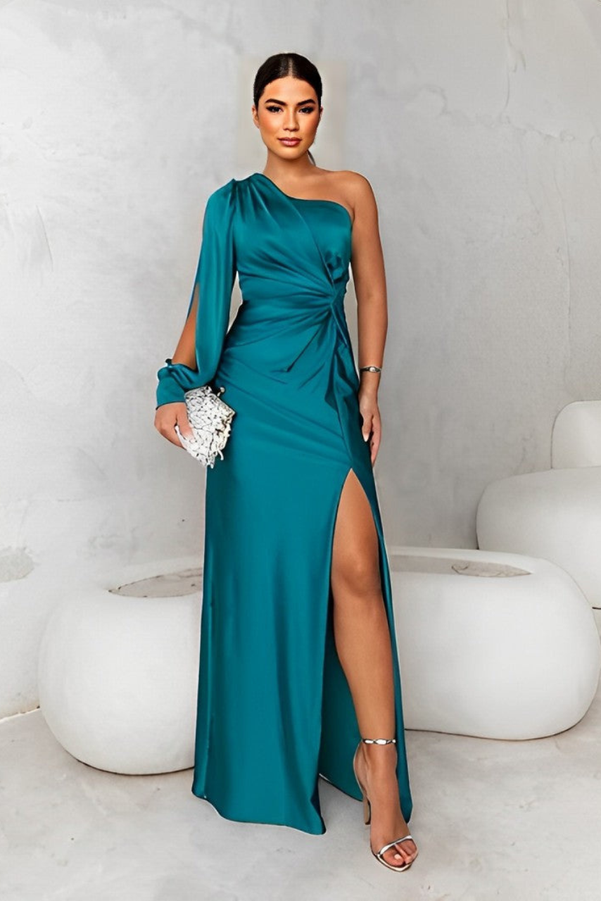 Seraphelle | One Shoulder Ruched Evening Gown
