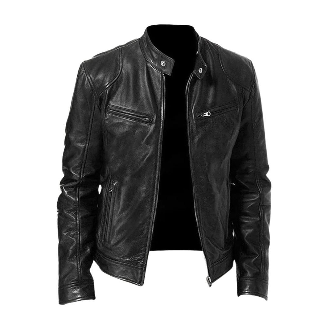 Oberon | Slim Fit Zip Front Biker Jacket