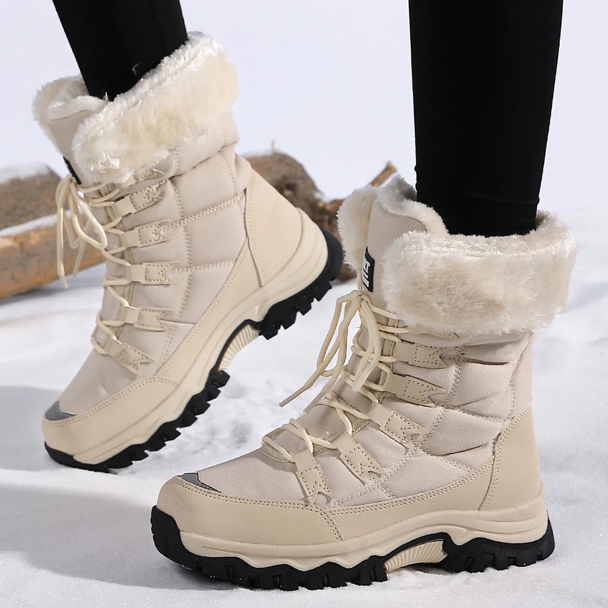 Ulrika | Plush Lined Lace Up Winter Boots