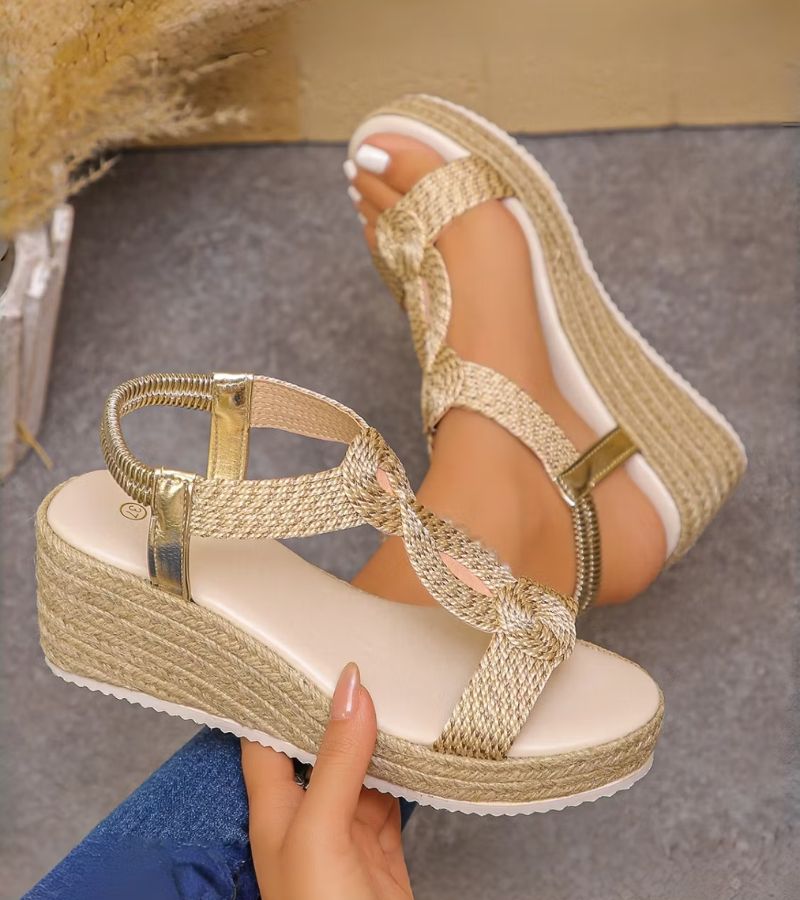 Sylverine | Knotted Open Toe Wedge Sandals