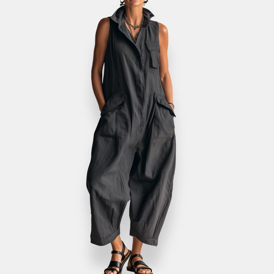 Quintara | Sleeveless Utility Pocket Jumpsuit