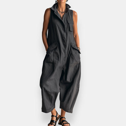 Quintara | Sleeveless Utility Pocket Jumpsuit