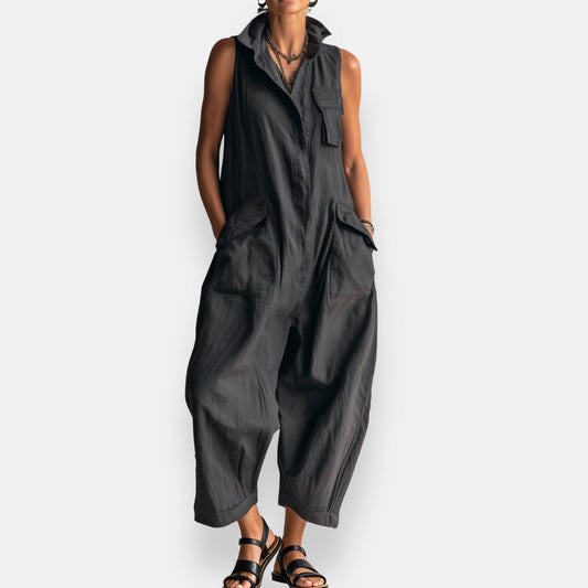Quintara | Sleeveless Utility Pocket Jumpsuit