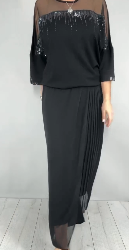 Kendra | Embellished Pleated Two Piece Pants Set