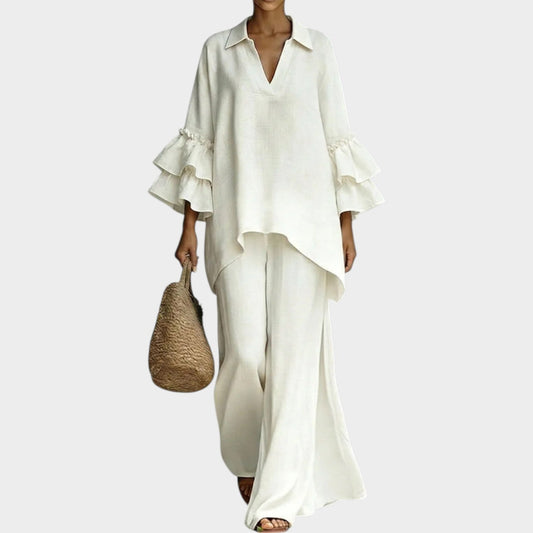 Elyndris | Flowing Ruffle Sleeve Two Piece Set