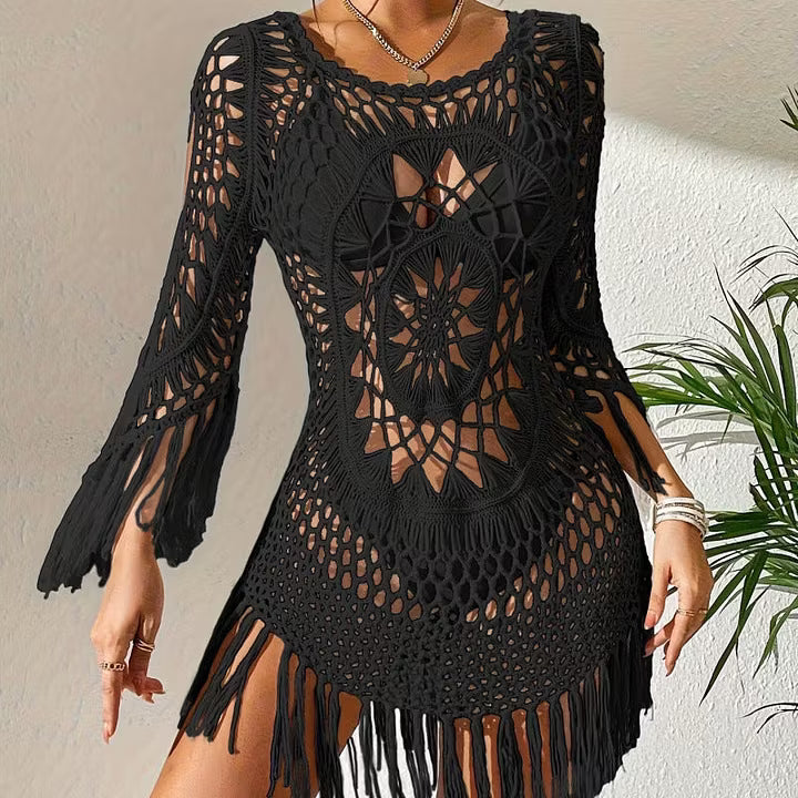 Azelie | Crochet Fringe Beach Cover Up