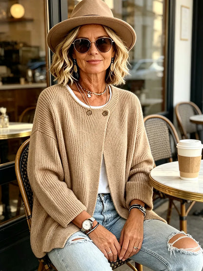 Kallie | Relaxed Button Detail Knit Cardigan