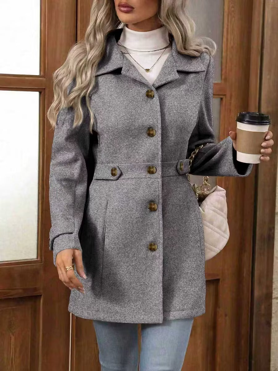 Jacintha | Classic Tailored Mid Length Coat