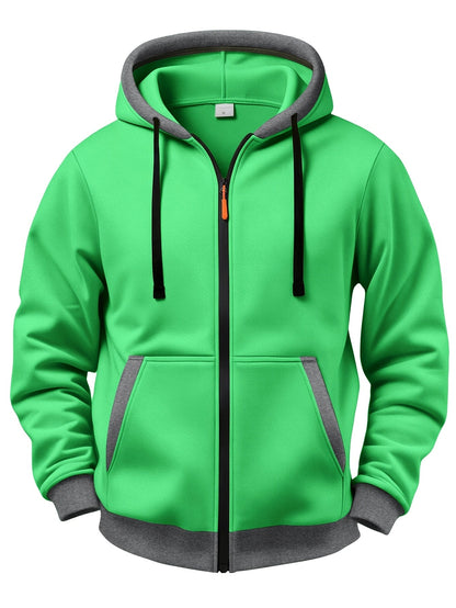 Lachlan | Contrast Trim Zip Up Hoodie