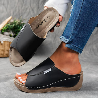 Mirelune | Casual Wedge Mule Sandals