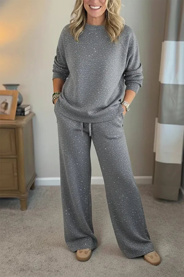 Perrine | Shimmer Relaxed Two Piece Pants Set