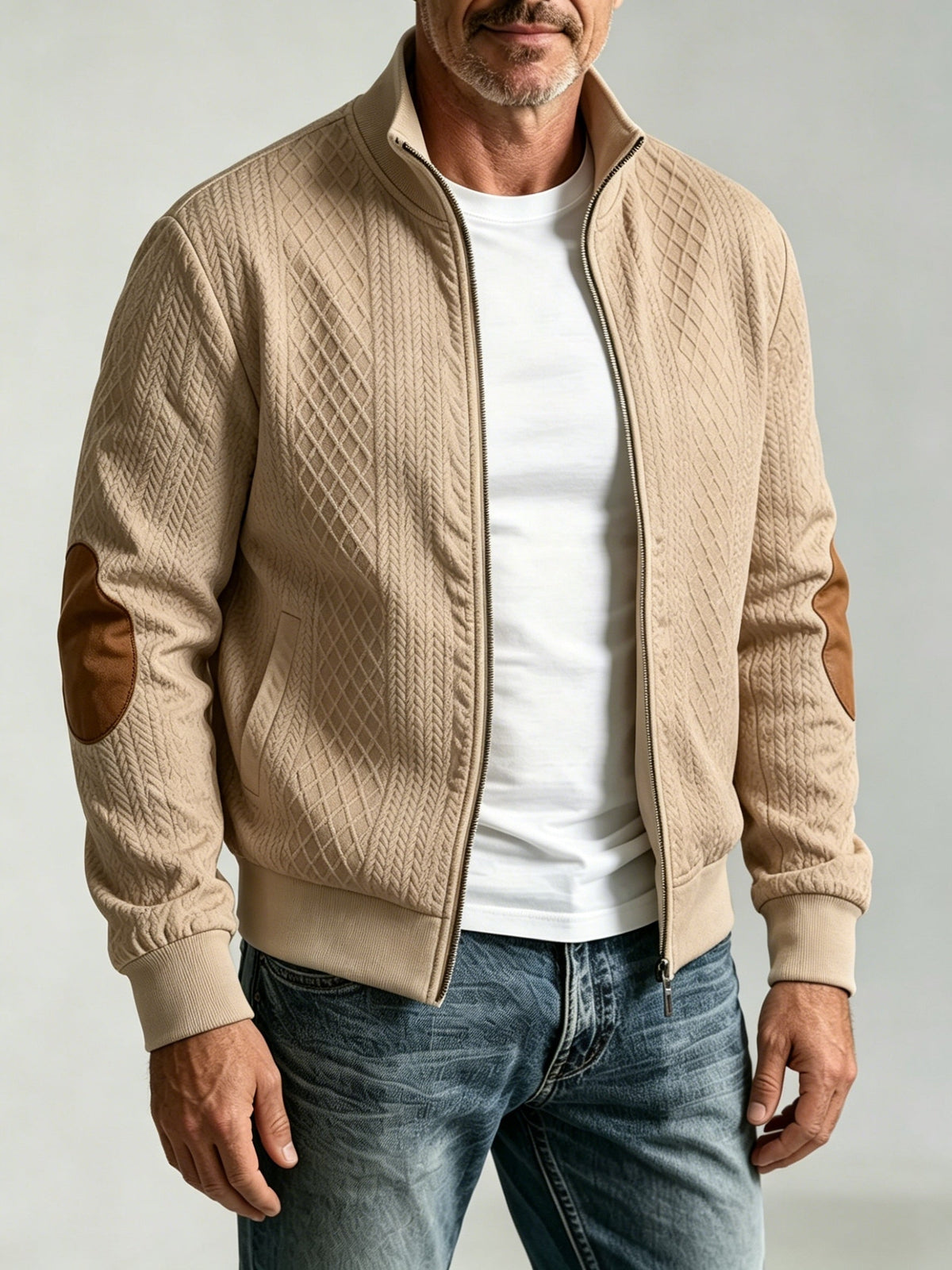 Montrose | Textured Stand Collar Zip Jacket