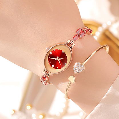 Elyzoria | Oval Crystal Bracelet Watch