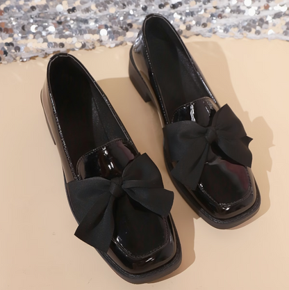 Mirelise | Classic Bow Low Heel Loafers