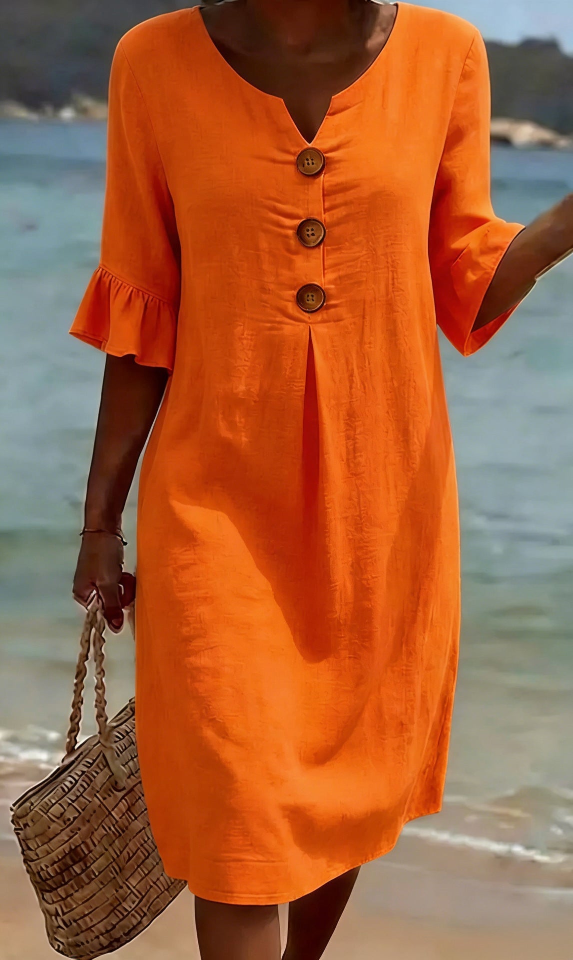 Karessa | Ruffle Sleeve Casual Dress