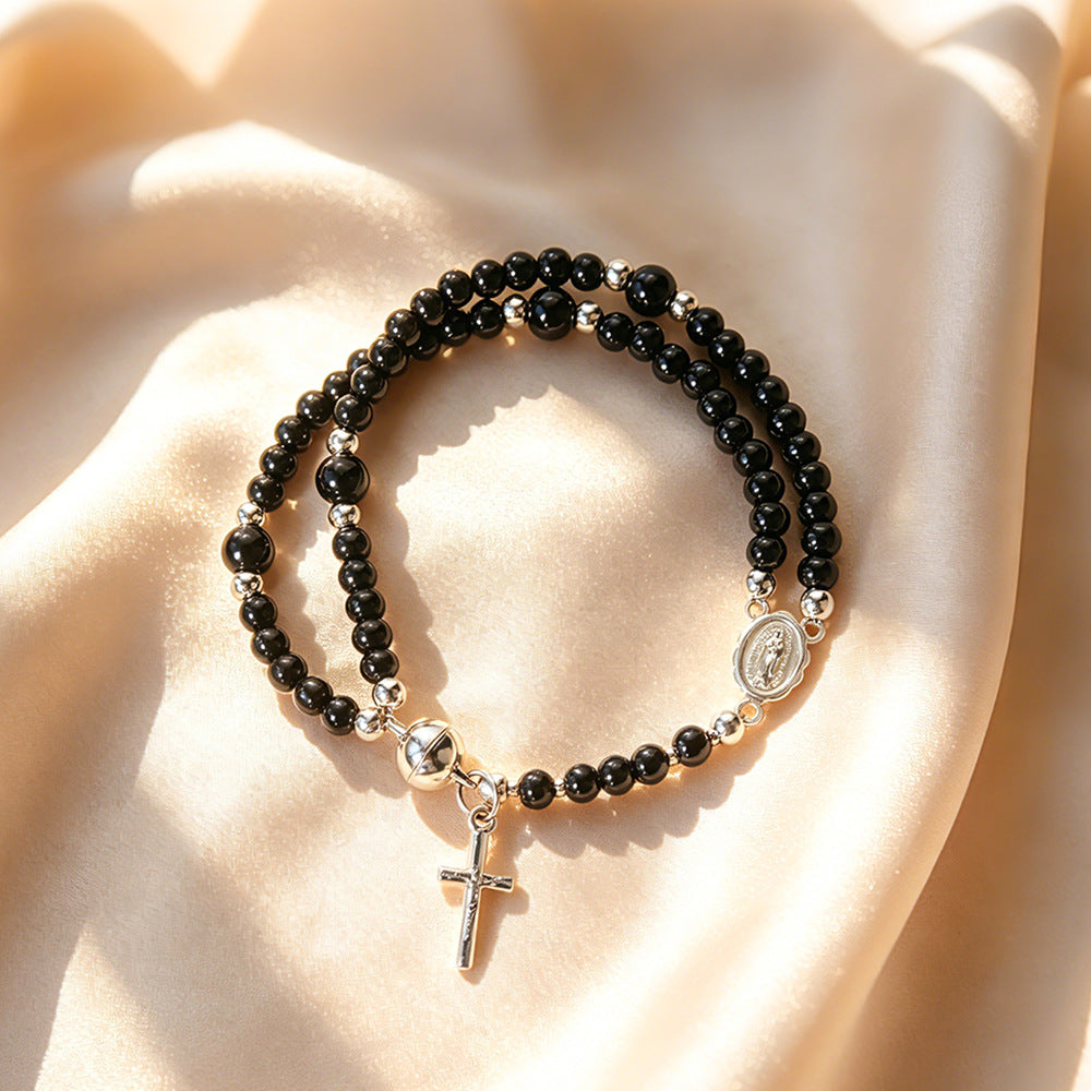Elyssara | Cross Pendant Beaded Necklace