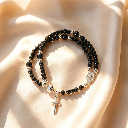 Elyssara | Cross Pendant Beaded Necklace