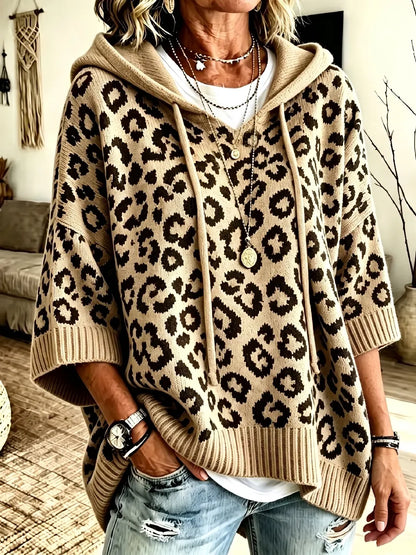 Loxley | Leopard Hooded Knit Sweater