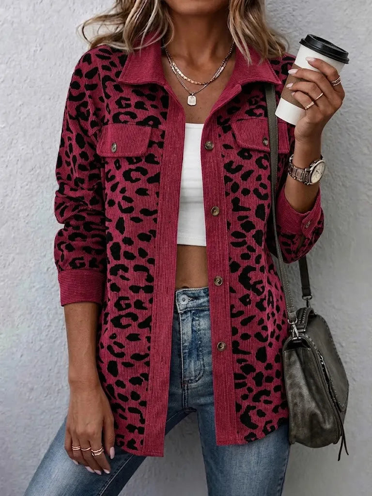 Penhalia | Button Front Animal Print Cardigan