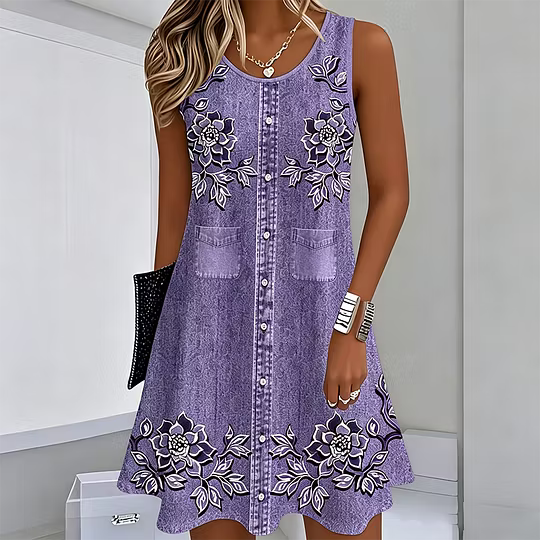 Blythea | Sleeveless Pocket Swing Dress