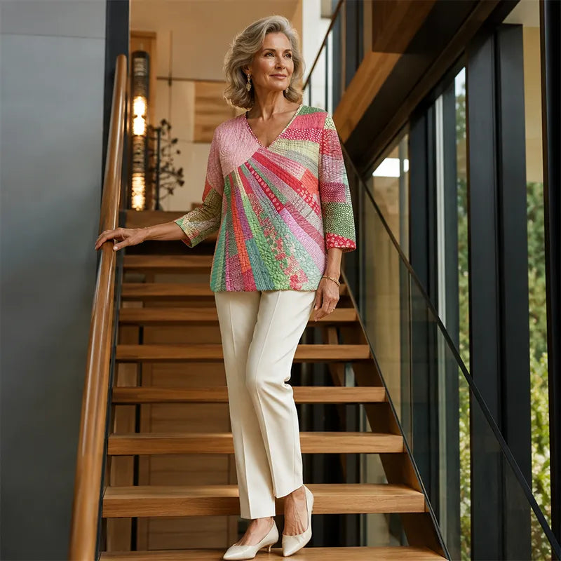 Avenora | Artistic Patchwork Blouse