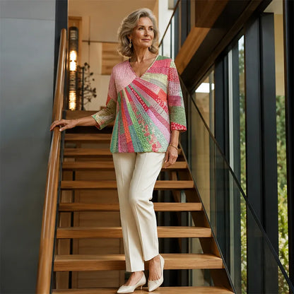 Avenora | Artistic Patchwork Blouse