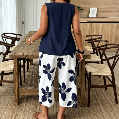 Lynette | Sleeveless Floral Two Piece Set