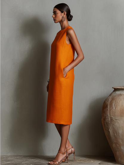 Liorenne | Minimalist Linen Column Dress
