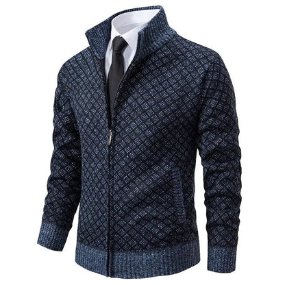 Whitaker | Patterned Zip Front Knit Cardigan
