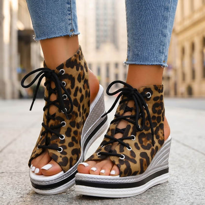 Violetta | Lace Up Wedge Sandals