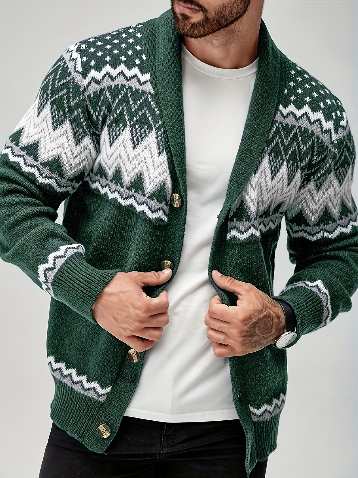 Torrance | Nordic Pattern Button Cardigan