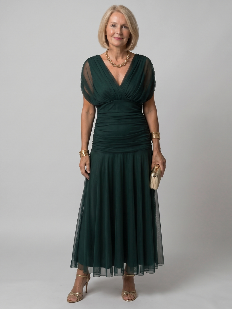 Sylvera | Romantic Print Evening Midi Dress